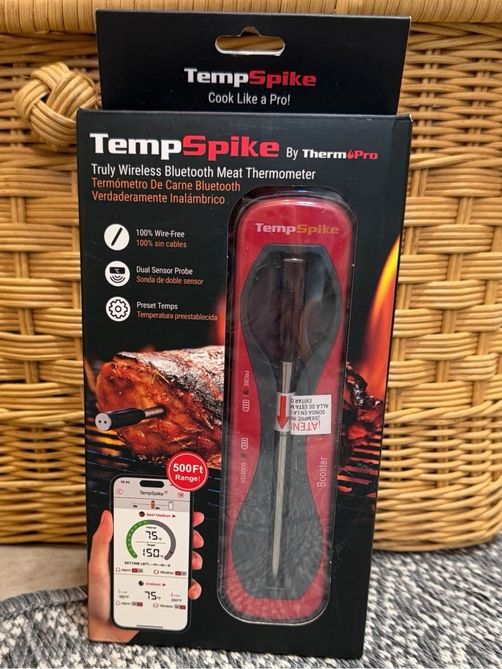 New ThermoPro TempSpike 500FT Truly Wireless Meat Thermometer Bluetooth